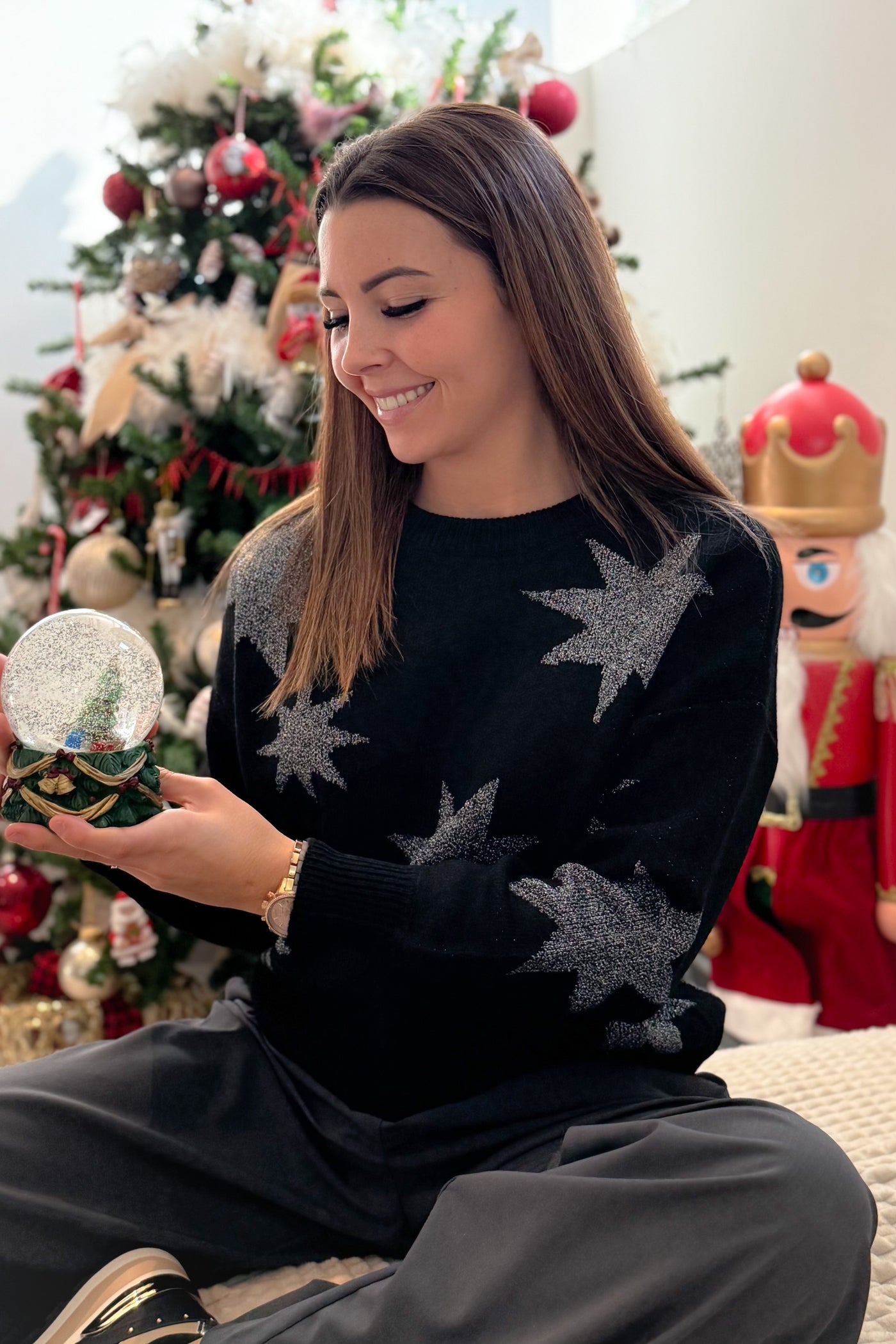 Pull De Noël Nuit Etoilée Noir ONLY