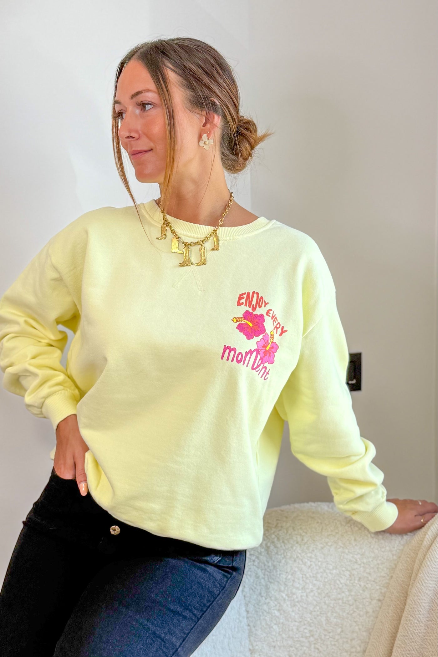 Sweat " Enjoy Every Moment" Jaune (15242538778949)
