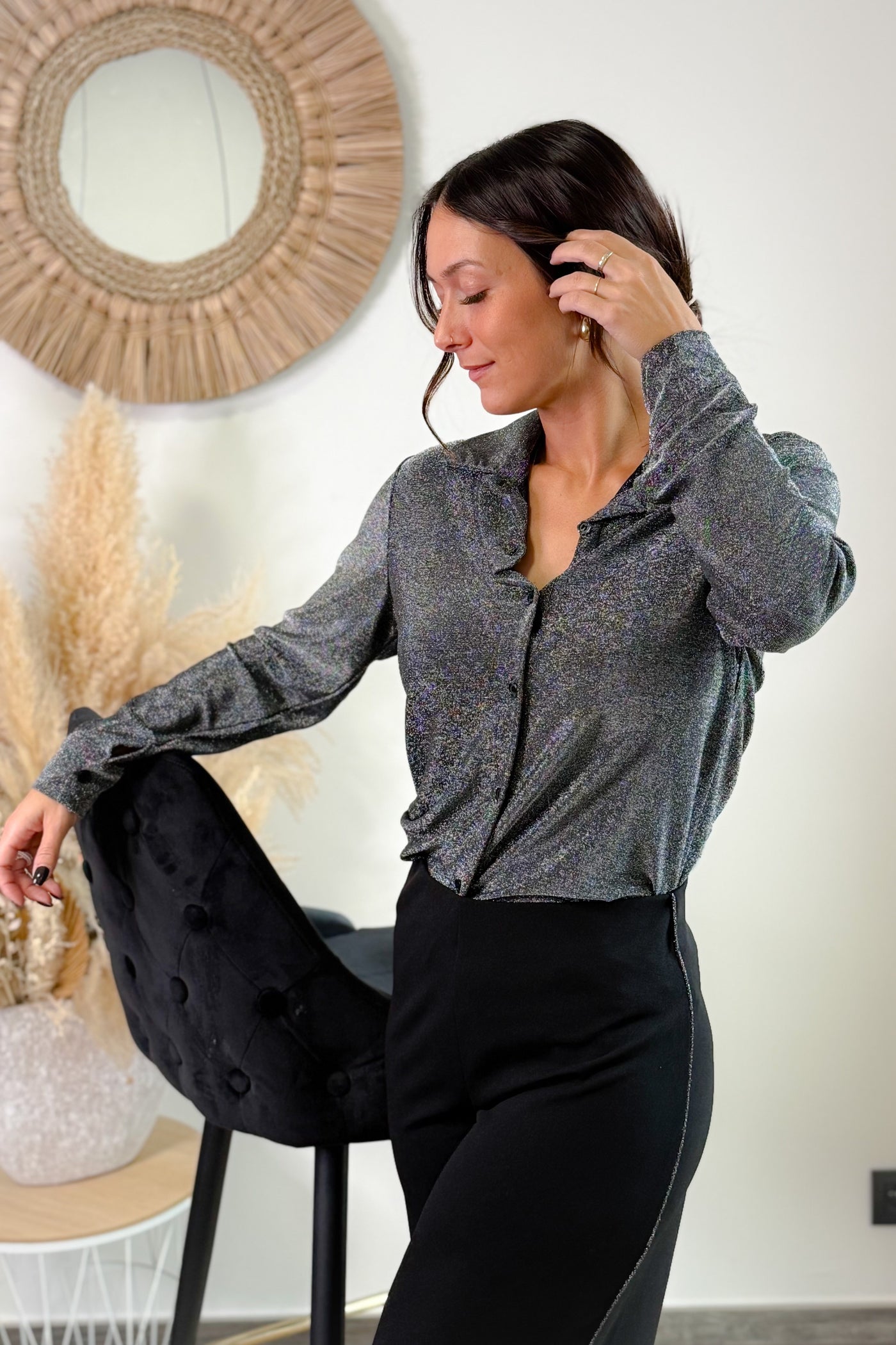 Chemise Sogno Noir/Argent Victoria