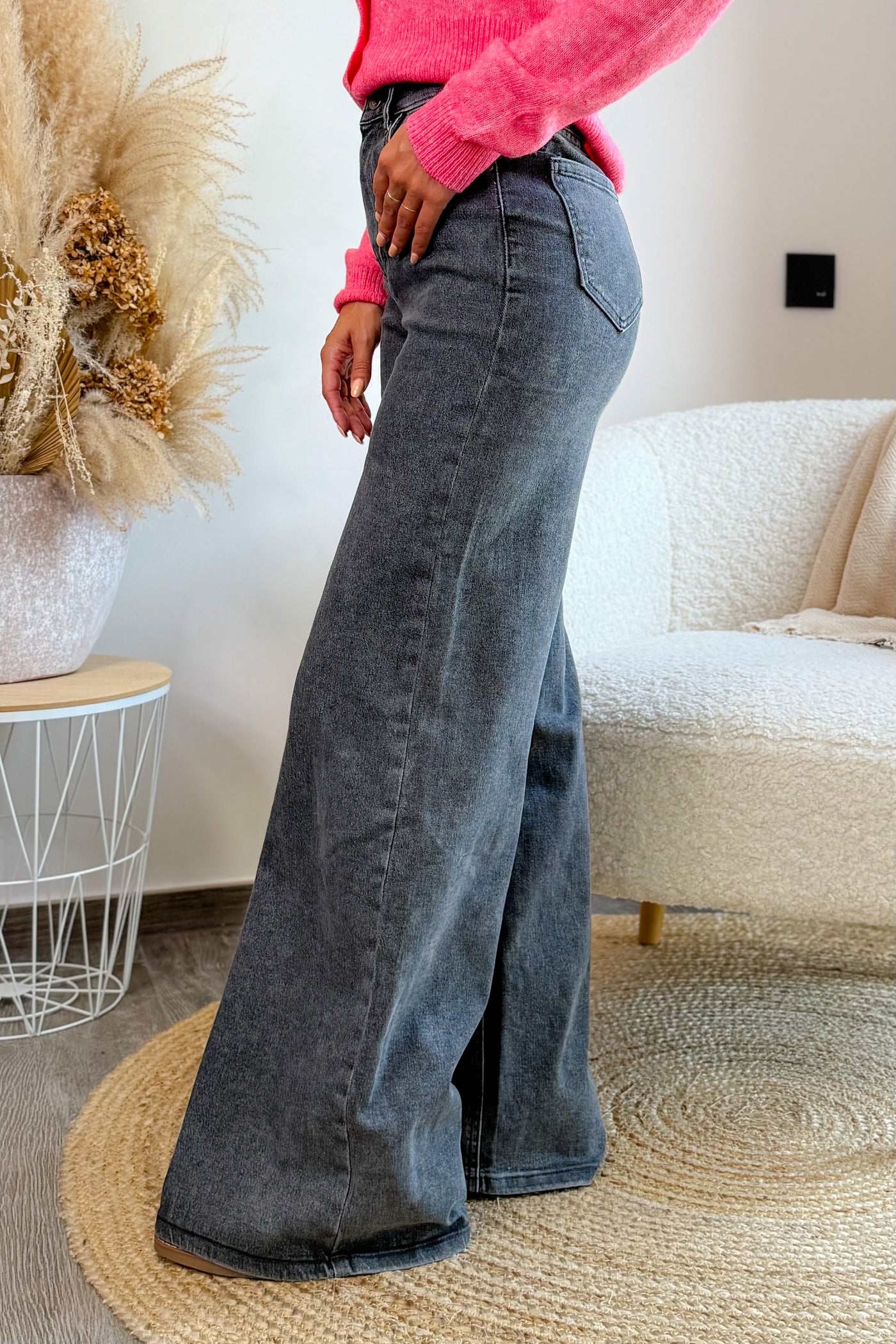 Jeans Wide Leg FY-10841 Gris (15242450829637)