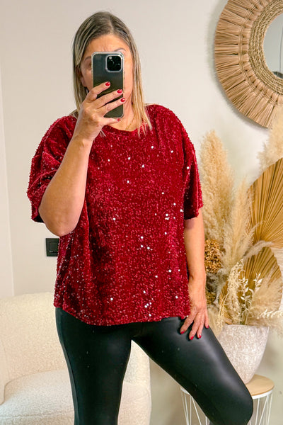 Top Brista Bordeaux à Sequins Transparents GT (14785908769093)