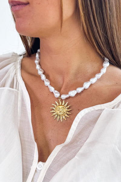 Collier Soleil Nacre Doré (15114343121221)