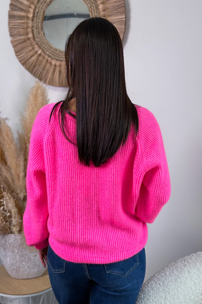 Pull Théoline Rose Fluo