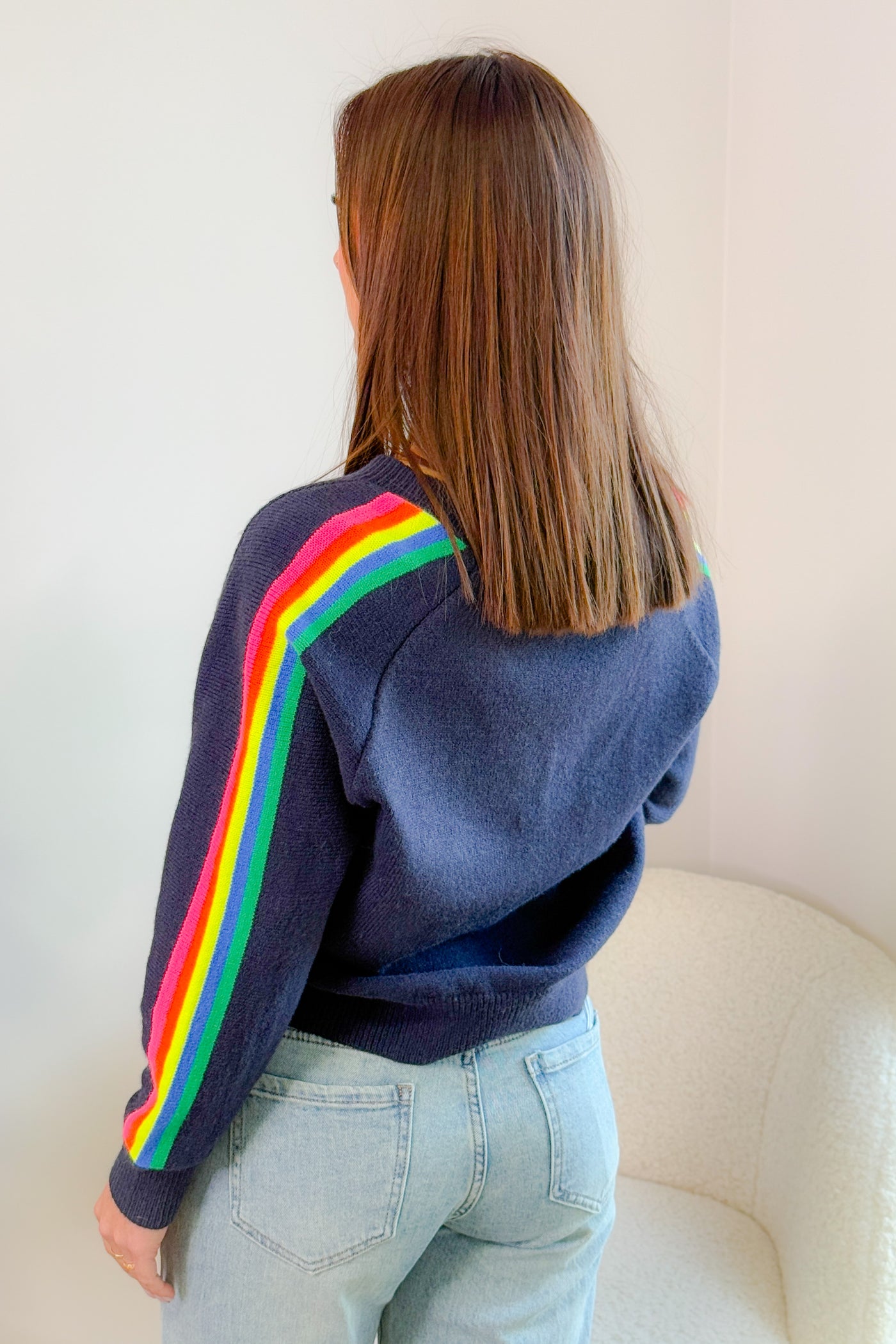 Pull Rainbow Bleu Marine (14885657936197)