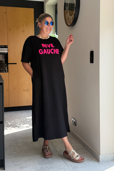 Longue Robe Sweat "Rive gauche" Noir GT (15194331316549)
