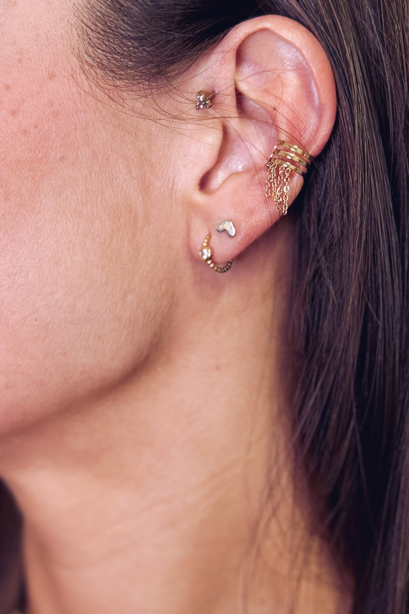 Faux piercing Frange Doré (14914593423685)