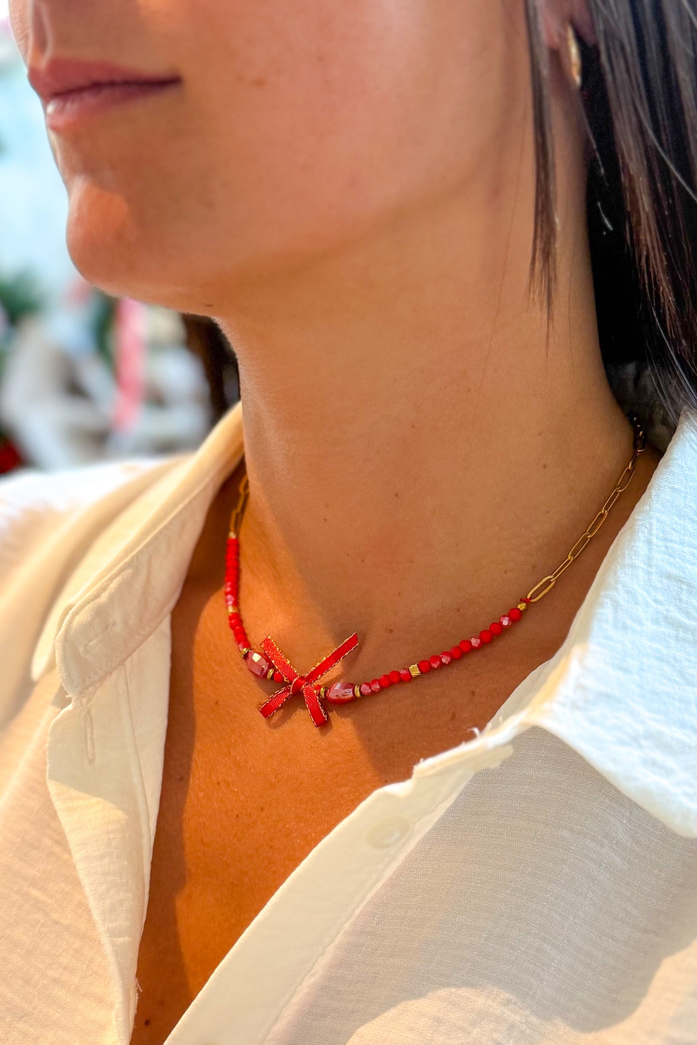 Collier De Noël Petit Noeud