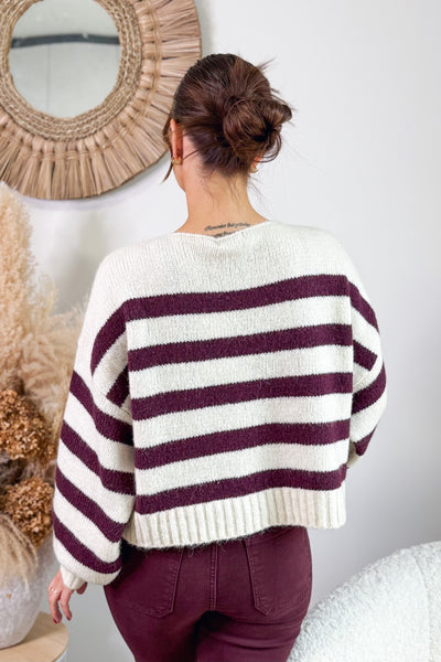 Pull Aya Ecru/Bordeaux Only (15314200035653)
