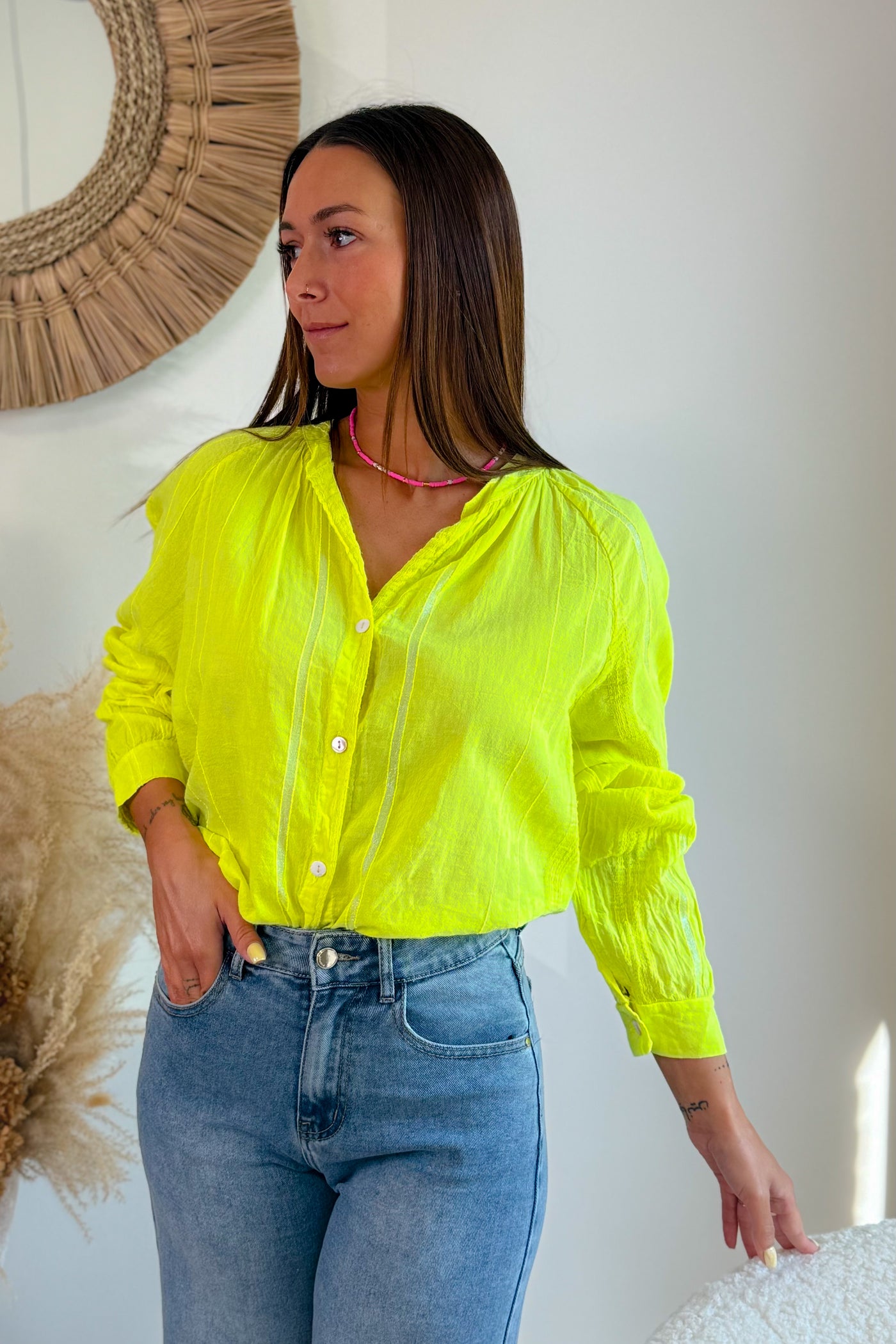 Chemisier Nelly Jaune Fluo (15054564819269)