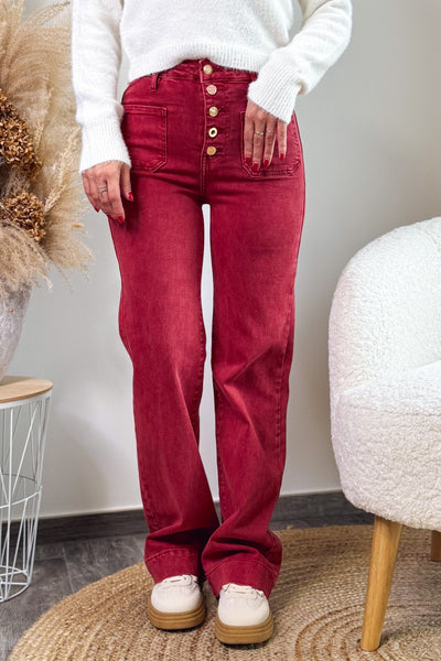 Jeans Wide Leg YY6132YX2 Bordeaux (15314203672901)