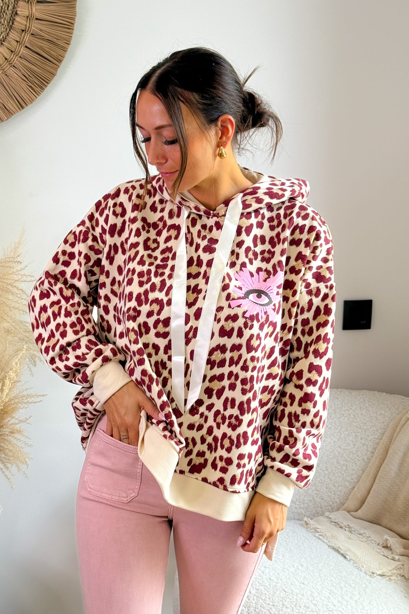 Sweat A Capuche " Oeil" Bordeaux (15265022345541)