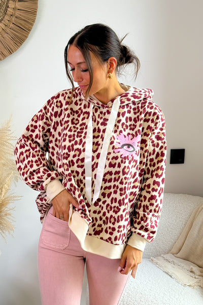 Sweat A Capuche " Oeil" Bordeaux (15265022345541)