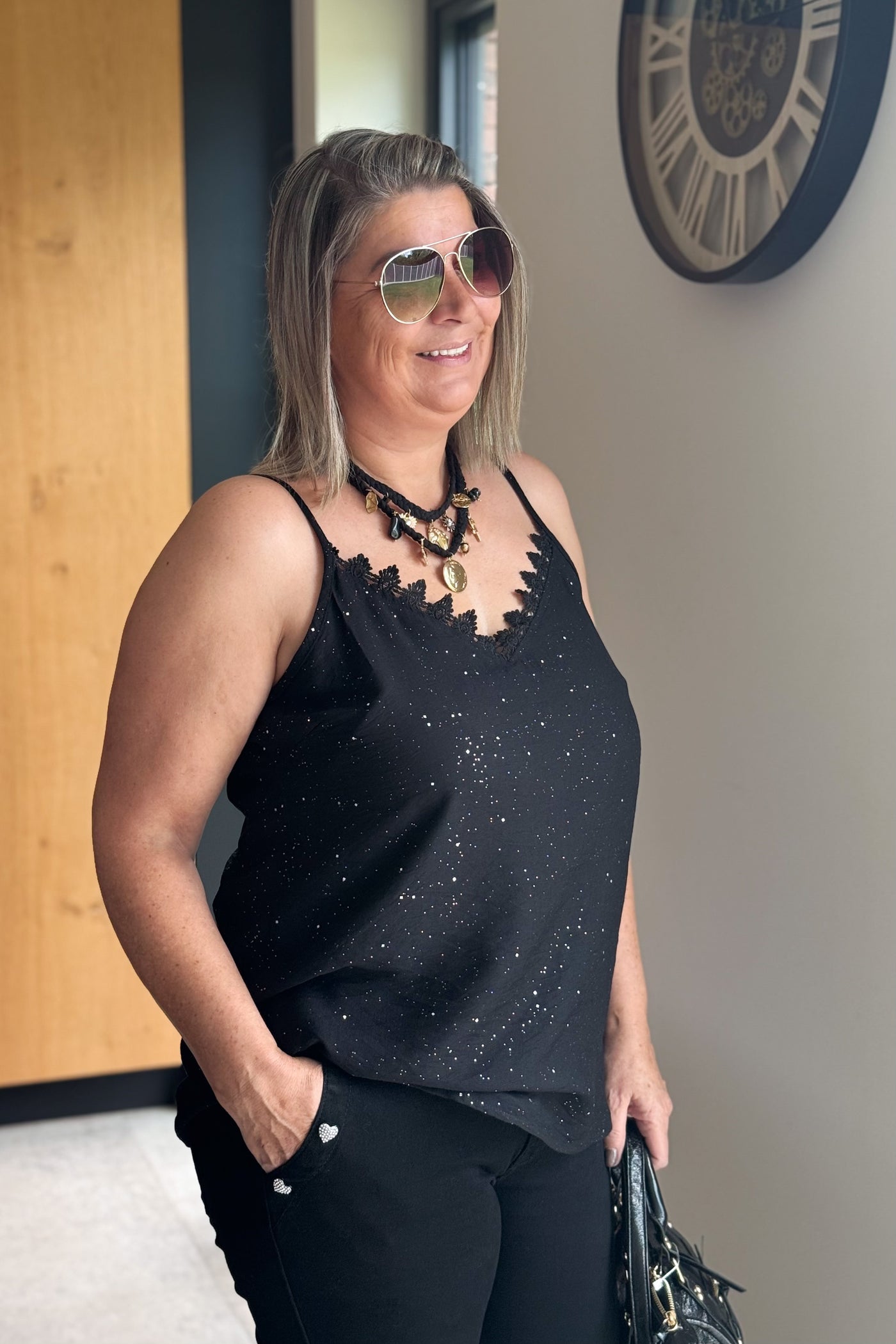 Top Stacey Noir à Paillettes GT