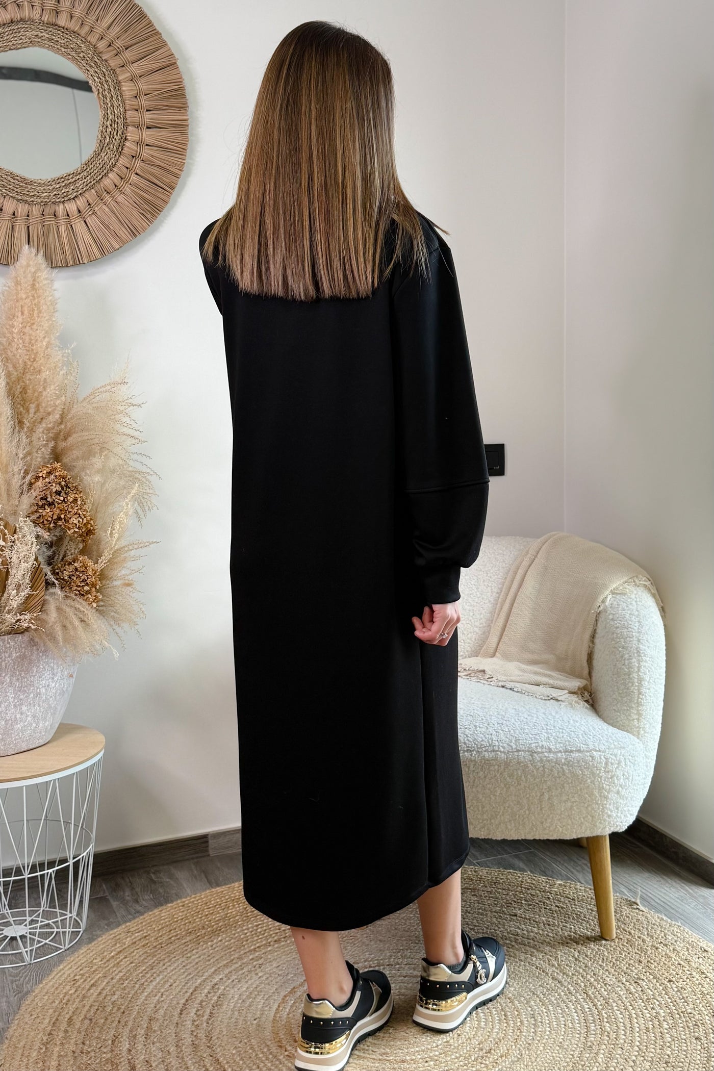 Longue Robe Sweat Maryse Noir