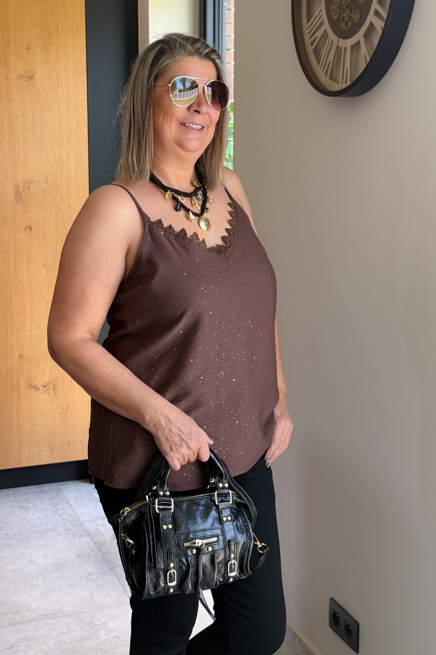 Top Stacey Choco à Paillettes GT