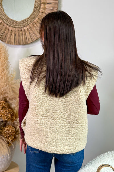 Gilet Teddy Nadina Beige