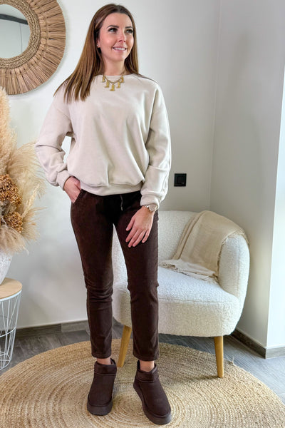 Pantalon En Velours Mary-Lou Choco