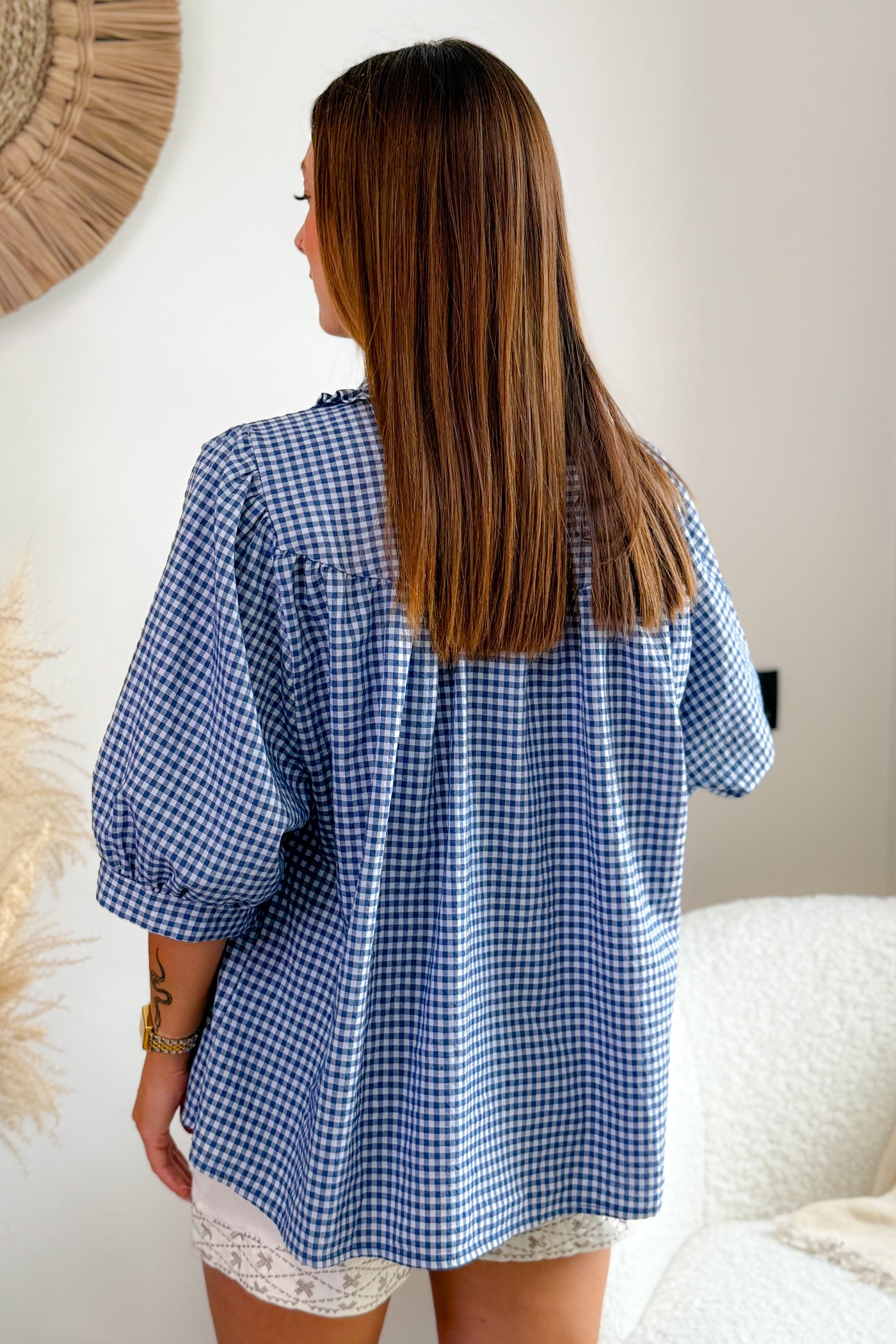Chemise " Citron" Vichy Bleu (15126967157061)