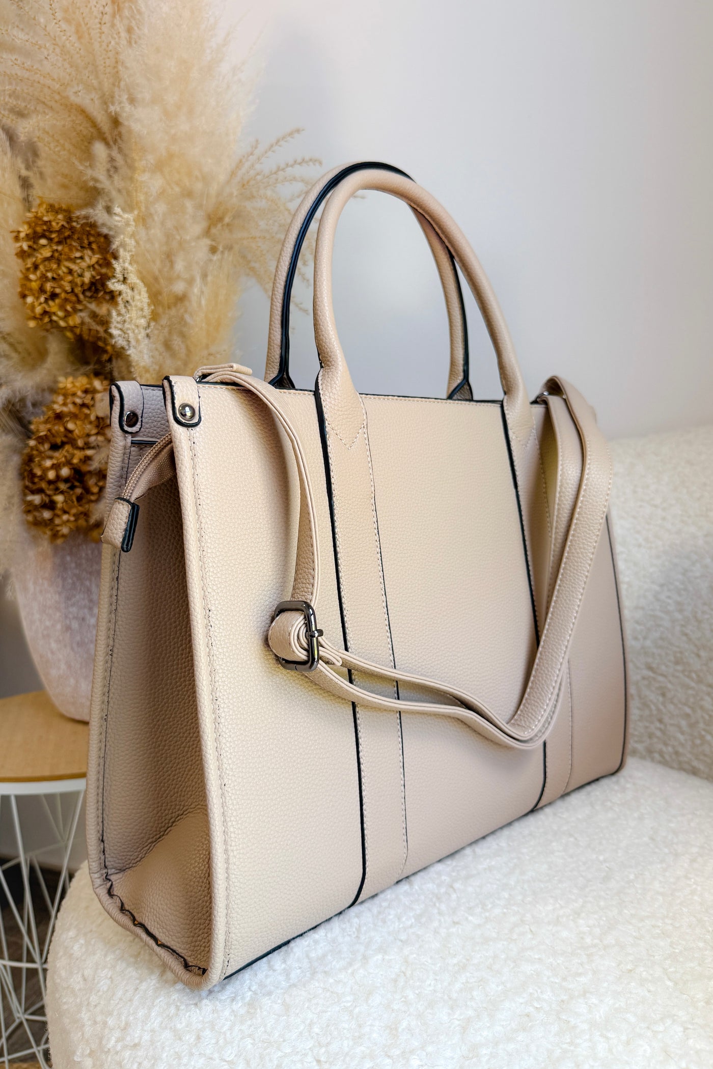 Sac "TOTE BAG" Beige Grand Modèle (9713906057541)