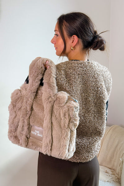 Tote Bag Fourrure Taupe (15264202064197)