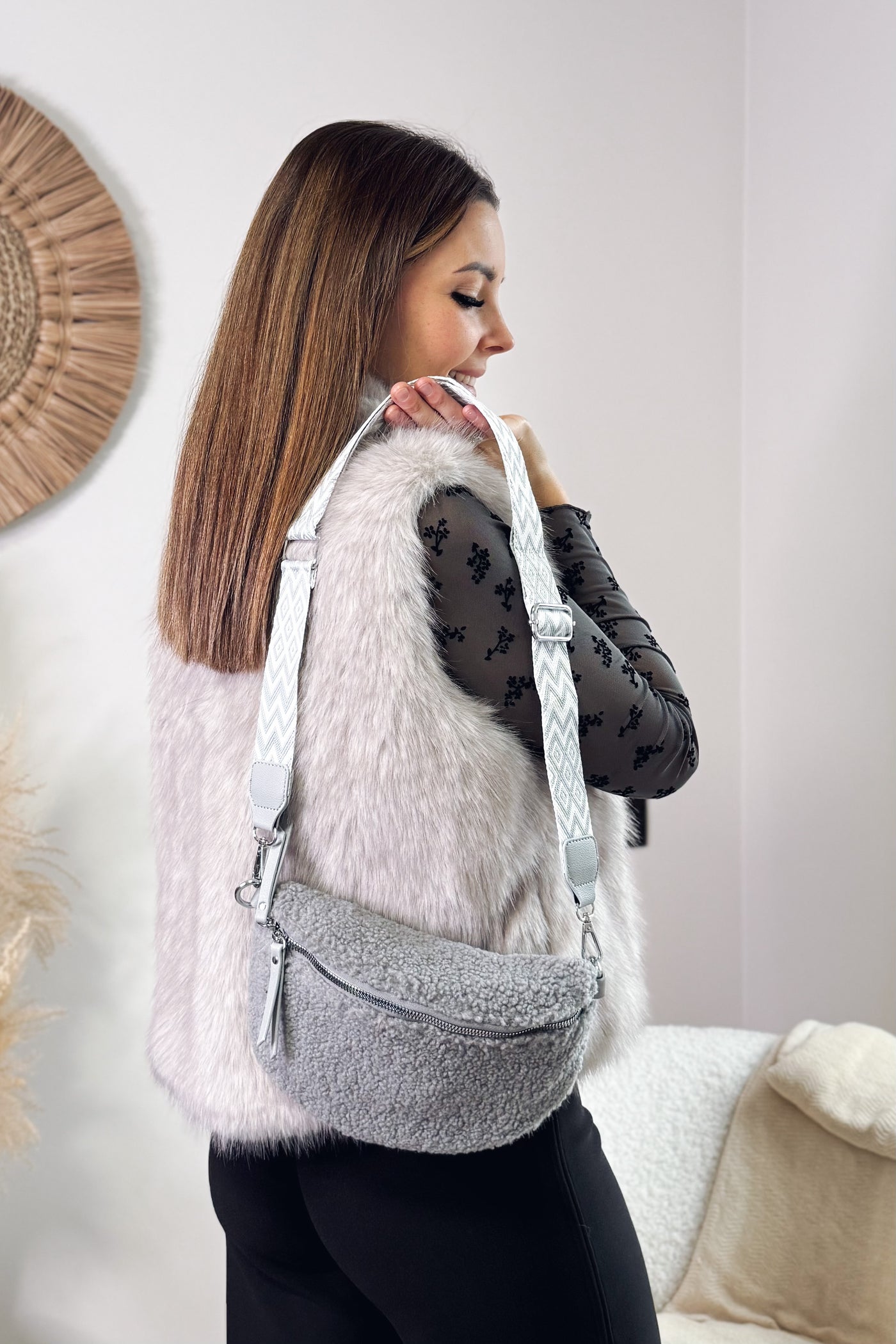 Sac Banane Teddy Gris