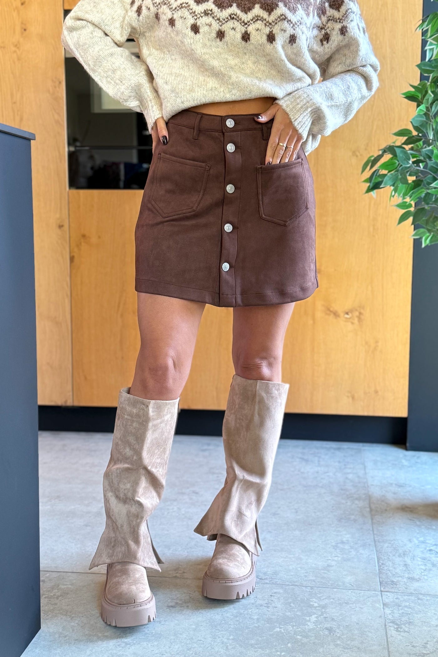 Jupe Amazing Suédine Choco Only