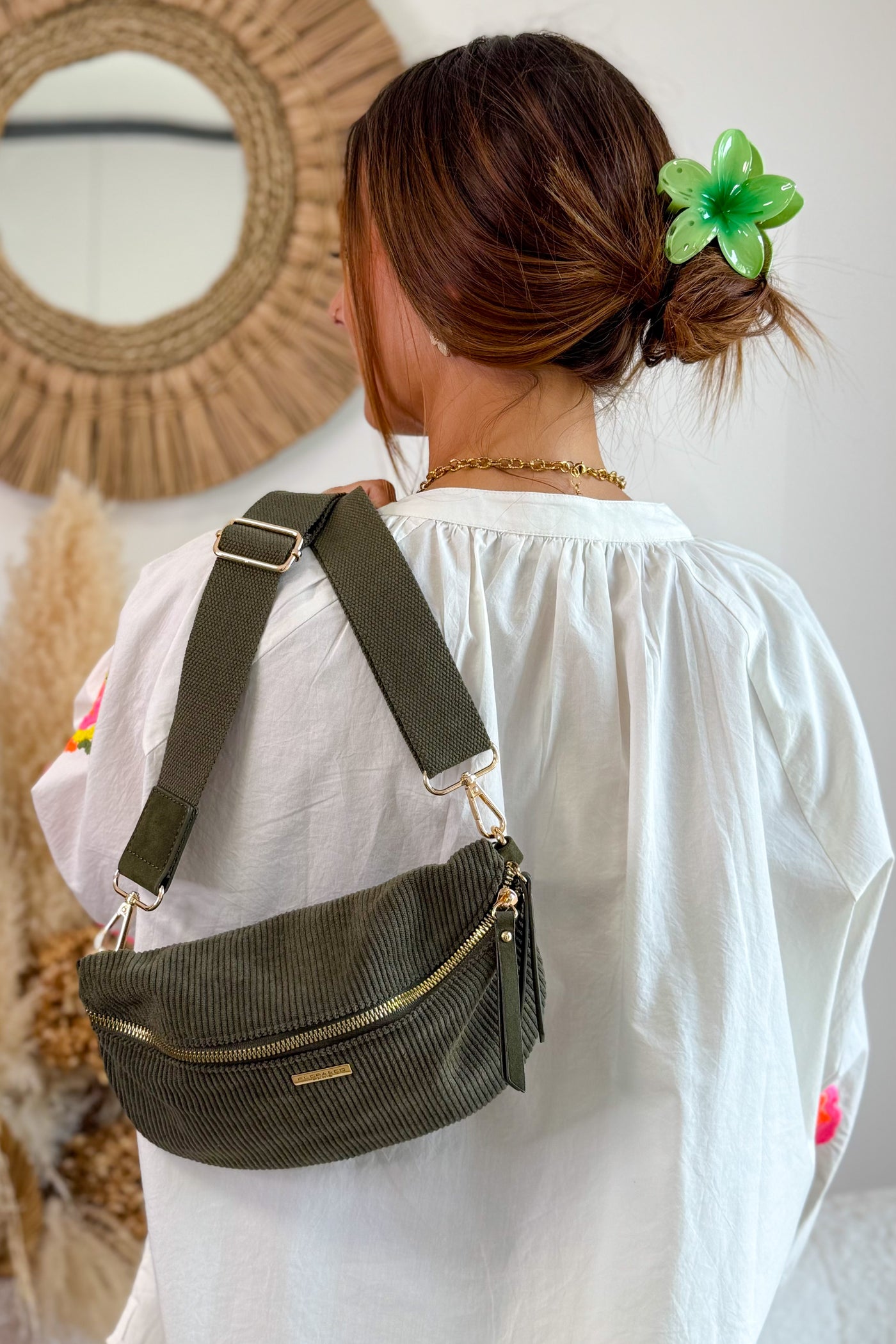 Sac Banane Devia Kaki En Velours (15242476945733)