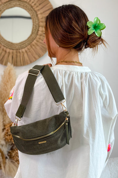 Sac Banane Devia Kaki En Velours (15242476945733)