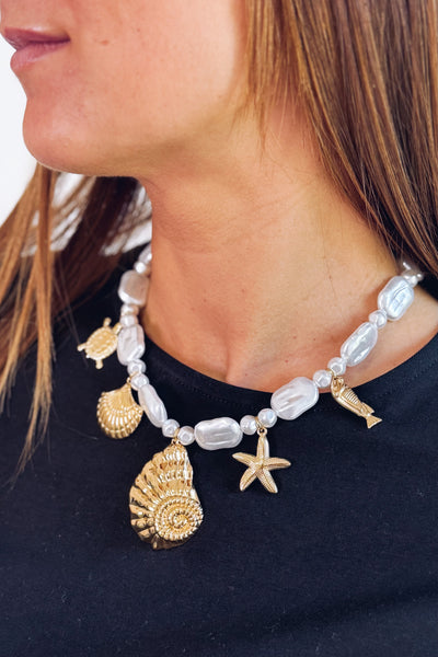 Collier Perle Nacre Breloque Coquillage (15046746440005)