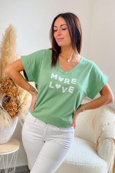 T-shirt " More Love " Vert (9201475158341)