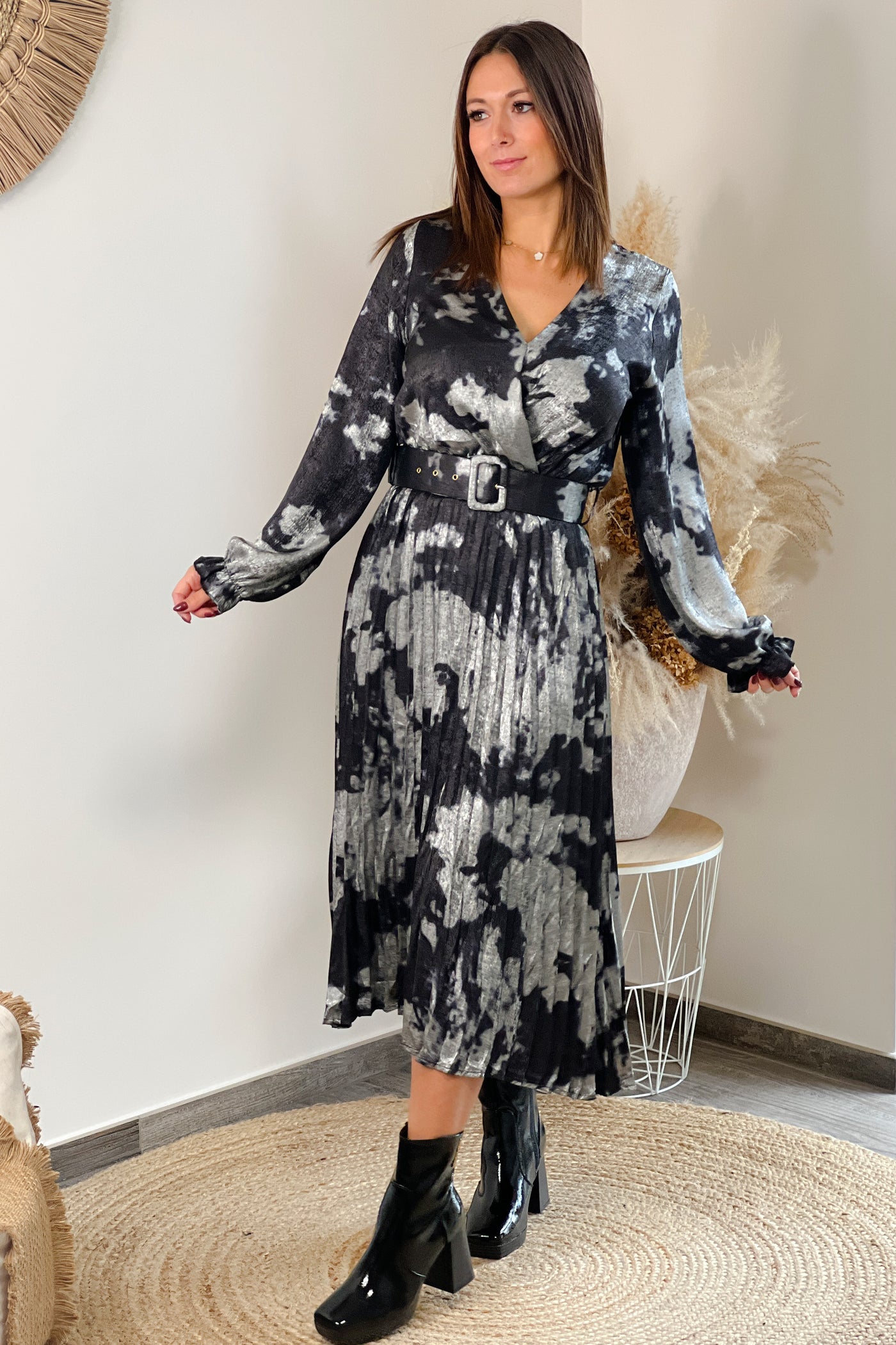 Longue Robe Laia Noir et Argent (8715427905861)