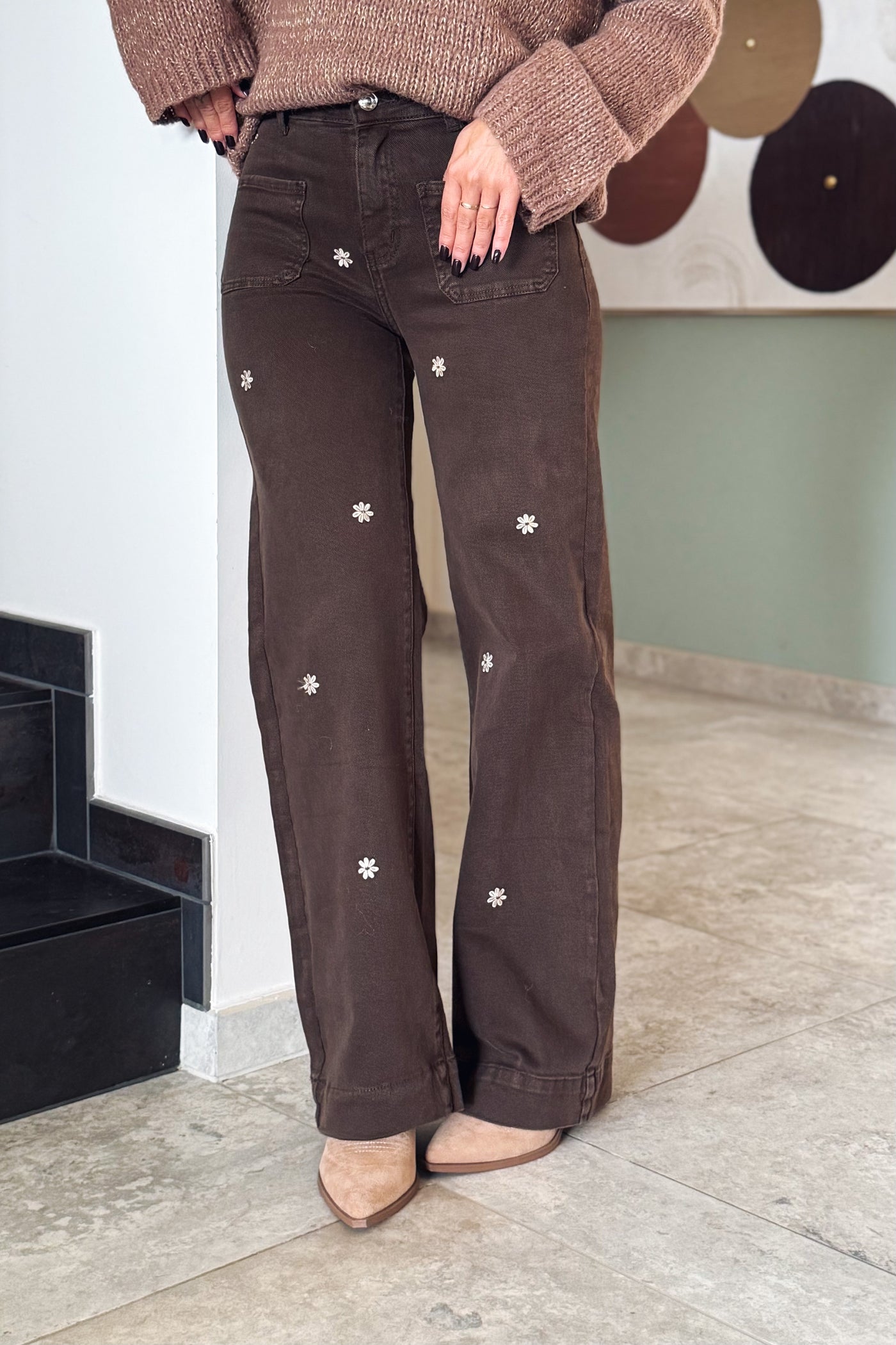 Jeans Wide Leg M7330K-1 Choco