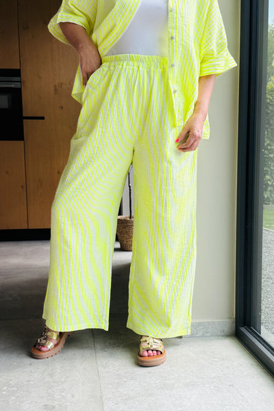Pantalon Gaze de Coton Grinda Jaune Fluo GT (15065613074757)