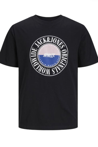 T-Shirt JORCOBIN TEE SS CREW NECK JNR Noir (8766429823301)