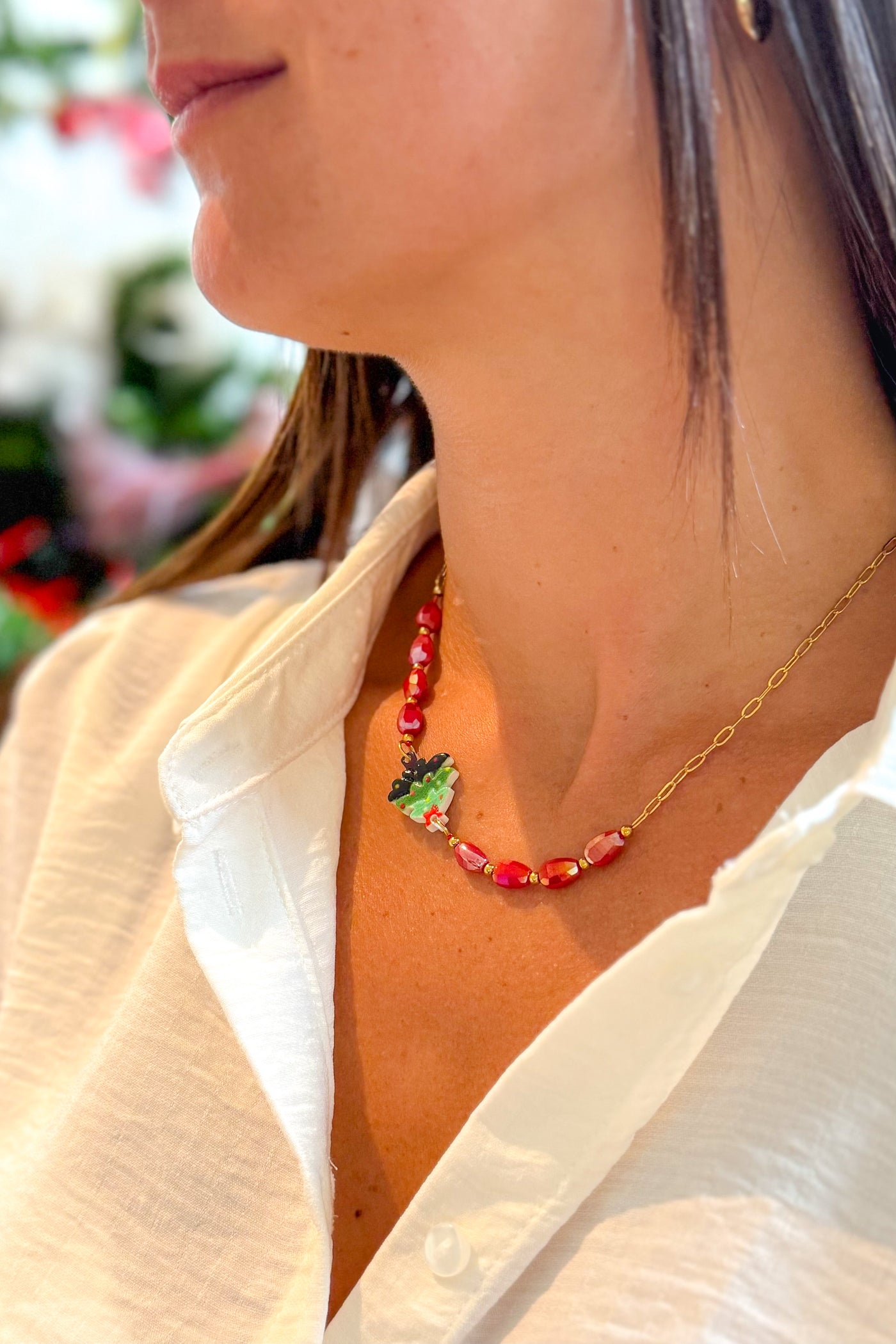 Collier De Noël Sapin Tricolore