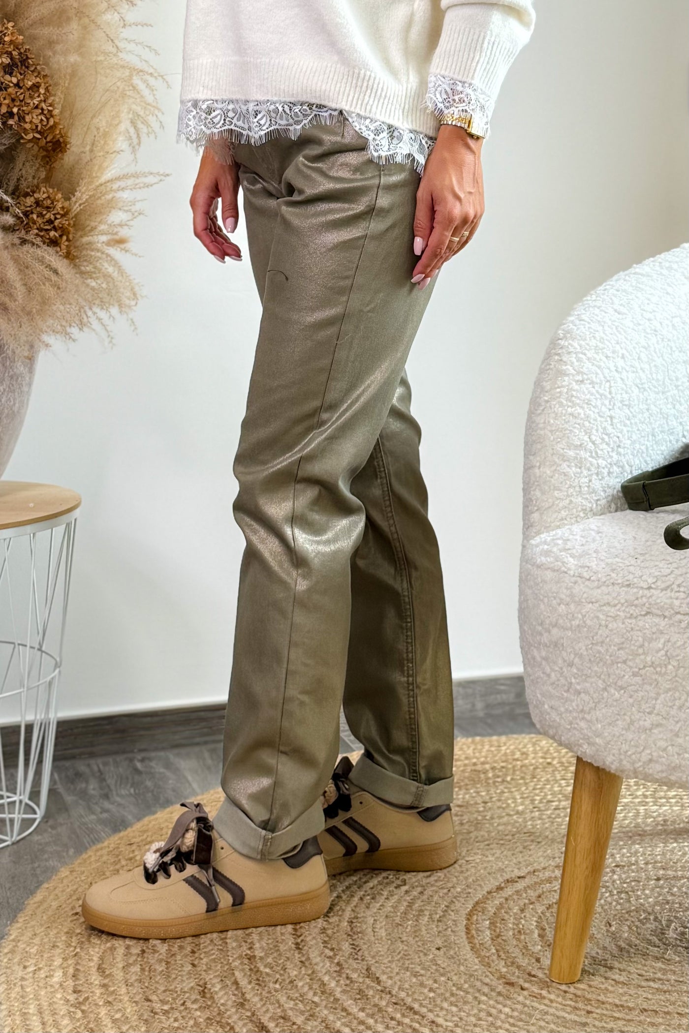 Jeans Huilé Camilla Kaki Red Button (15255632576837)
