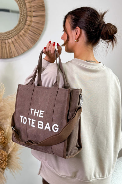 Sac Tote Bag Jeans Brun Modèle Moyen (15315035881797)