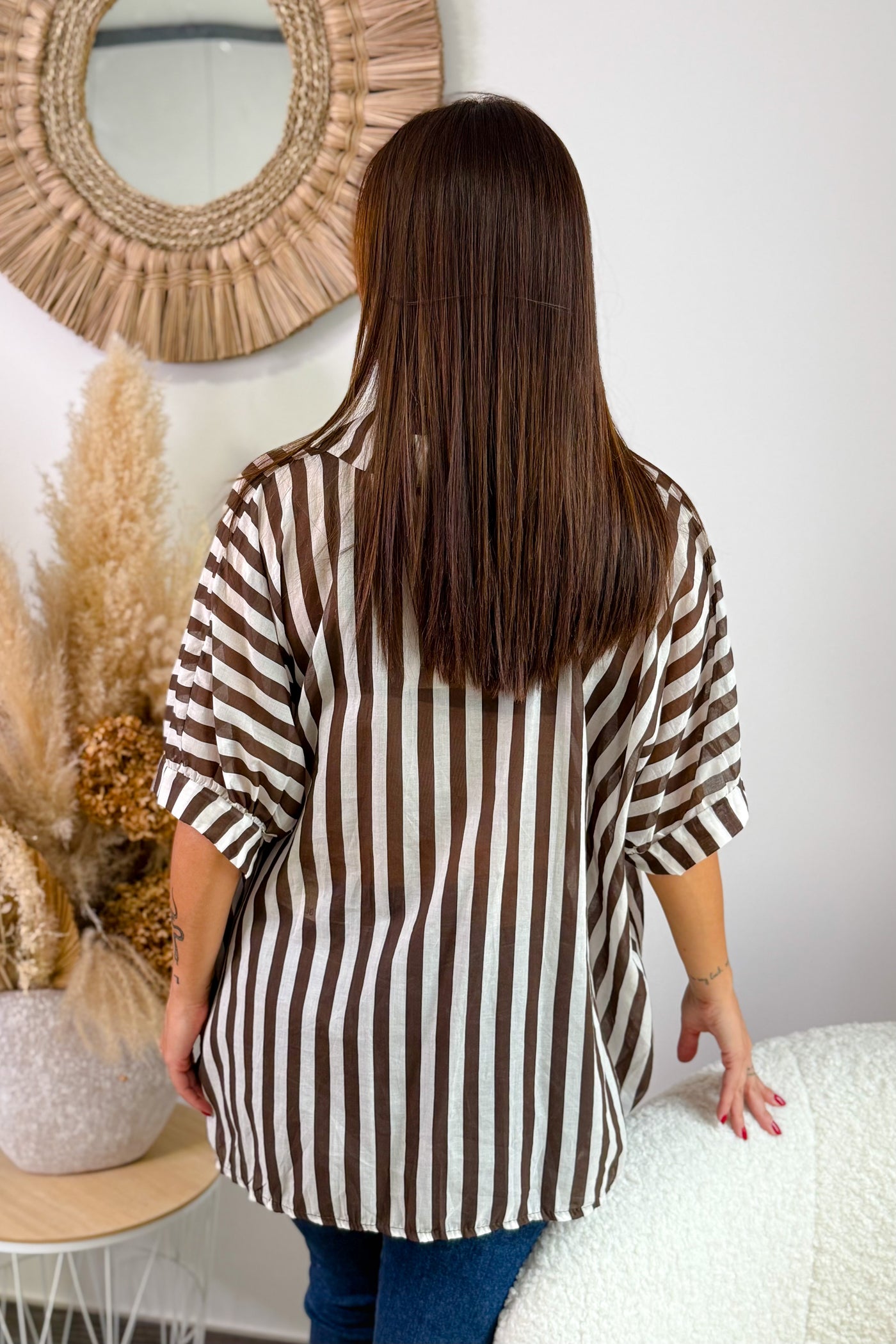 Chemise Lindsay Ecru/Choco (15297415053637)