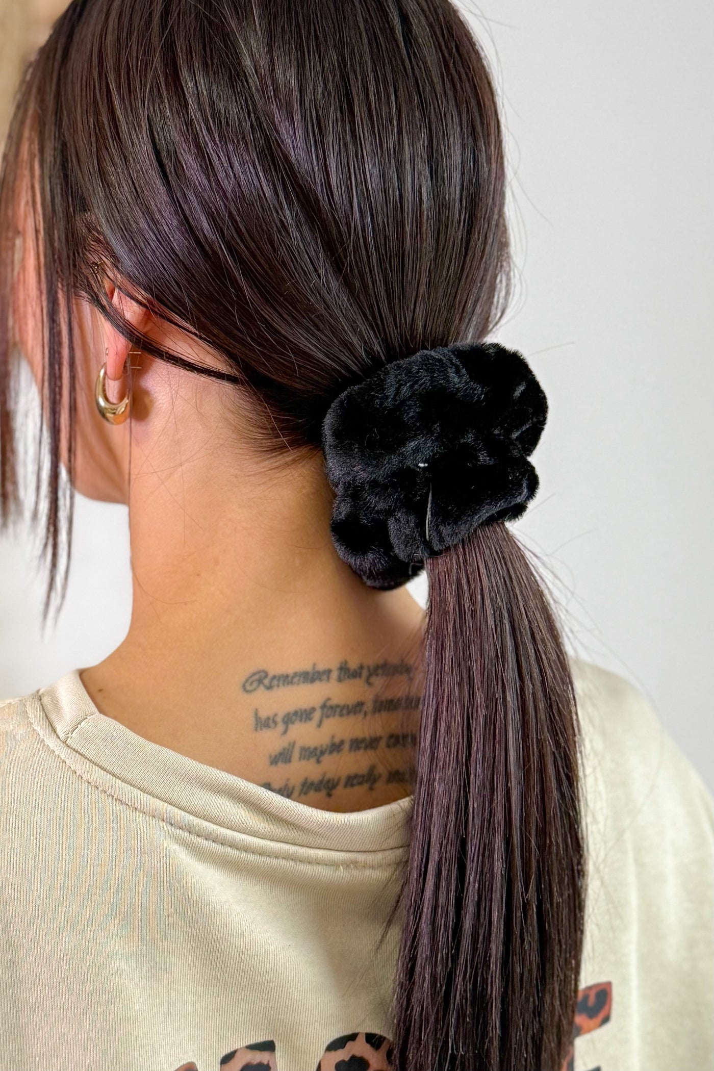 Chouchou Fausse Fourrure Noir