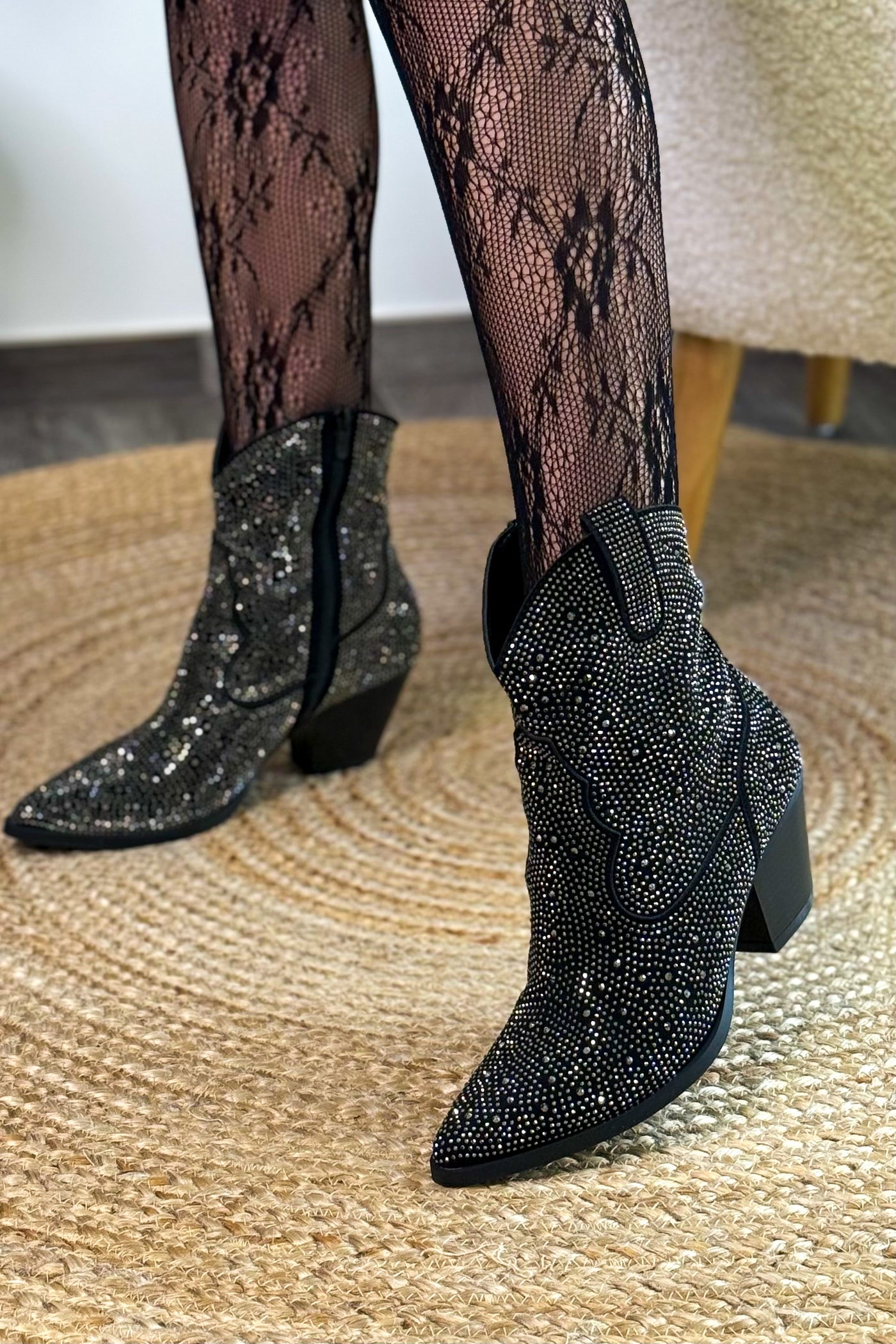 Bottines Livie Noir Strass