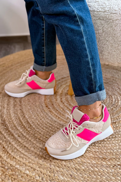 Basket Sylviana Beige/Rose Fluo (15297374716229)