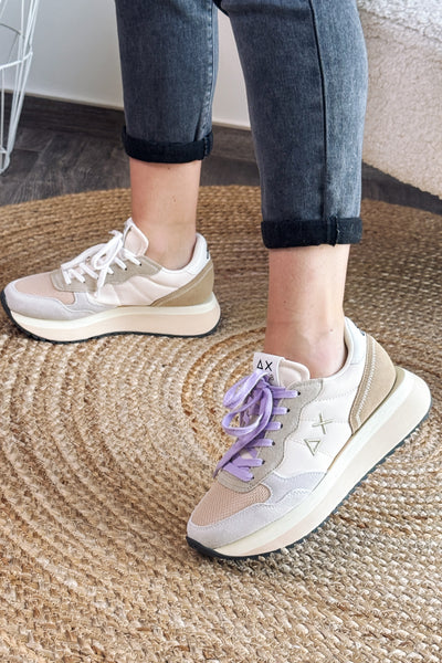 Baskets Compensée Sun68 Blanc / Beige (15258492371269)