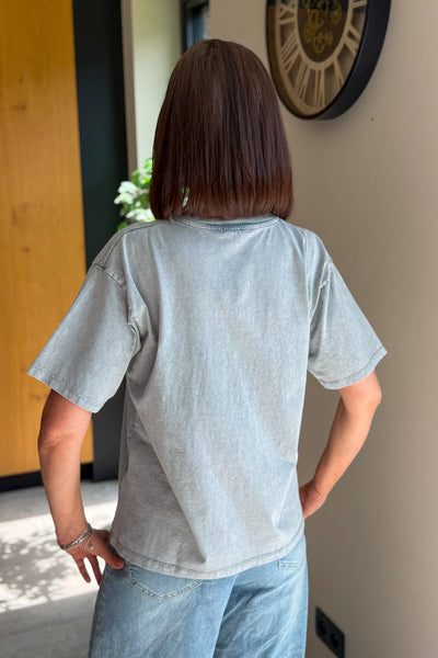 T-Shirt Smiley Gris Délavé (15157156118853)
