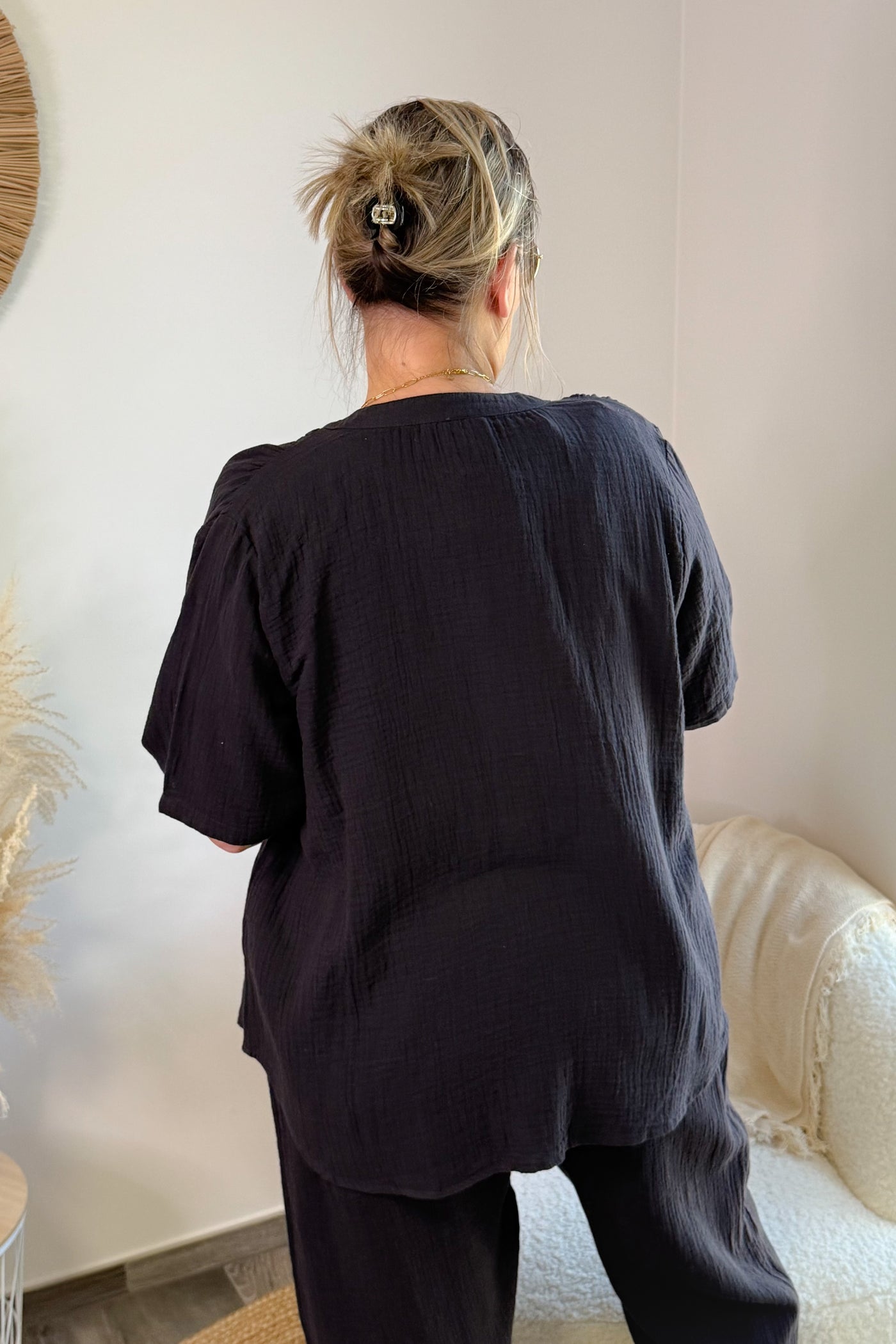 Chemise CarThyra Gaze De Coton Noir Only Carmakoma (15020371837253)