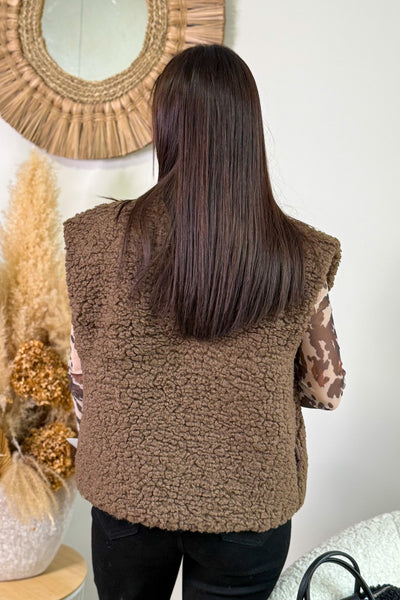 Gilet Teddy Nadina Choco