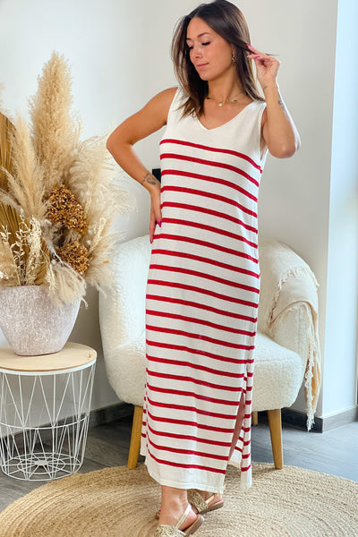 Longue Robe Marinière Loriette Rouge (9281586102597)