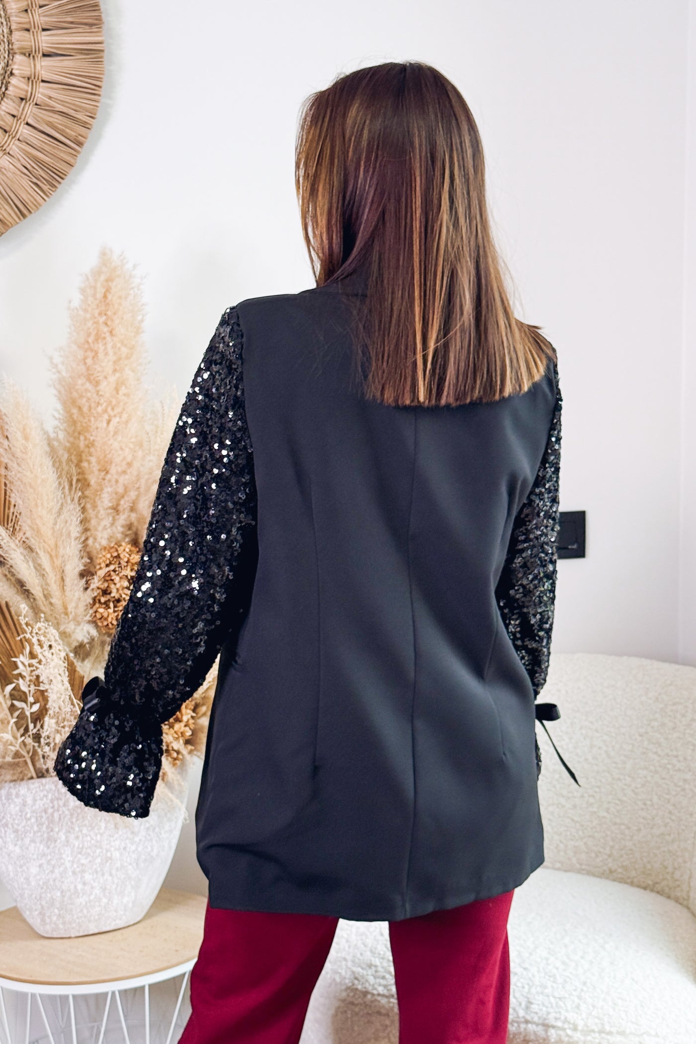 Blazer Prya Noir Manches Sequins (14820609327429)