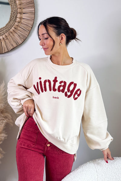 Sweat " Vintage" Beige (15314967626053)