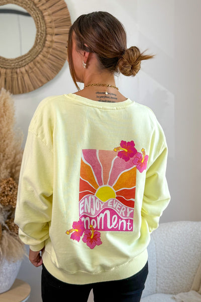Sweat " Enjoy Every Moment" Jaune (15242538778949)