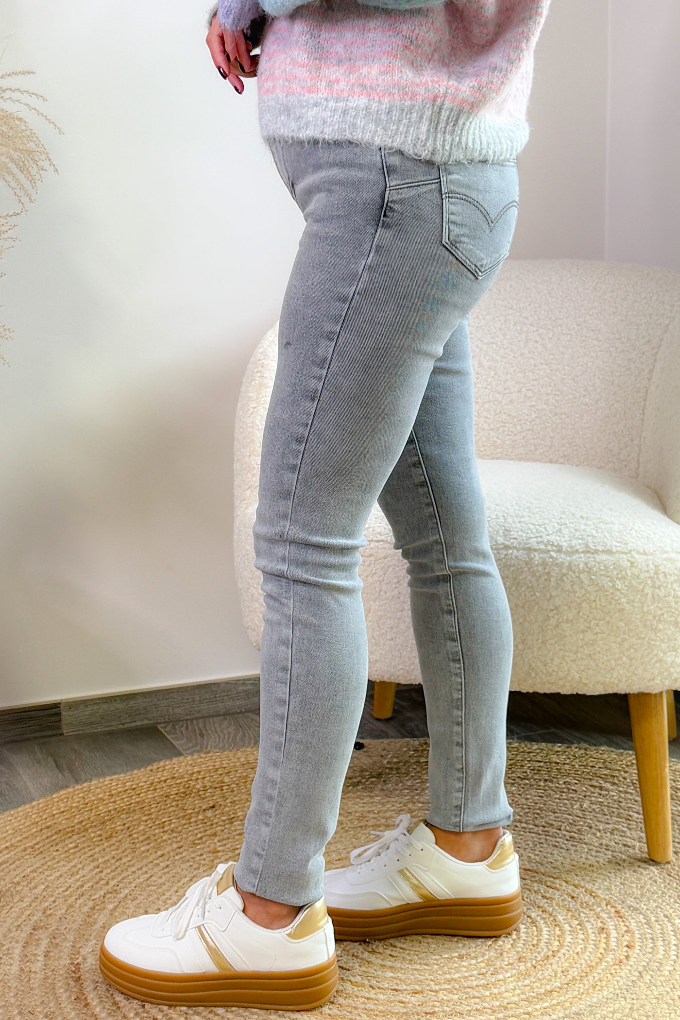 Jeans Slim Liva Taille Haute Gris Délavé (14843812872517)